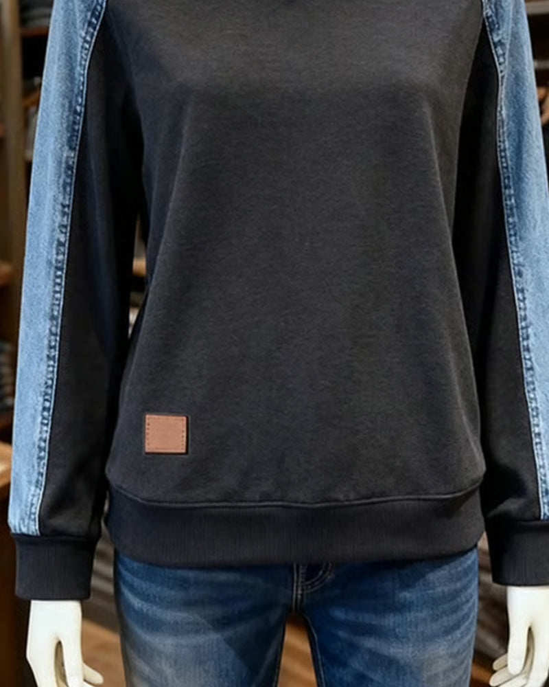 Hoodie Met Panelen In Contrasterende Kleur