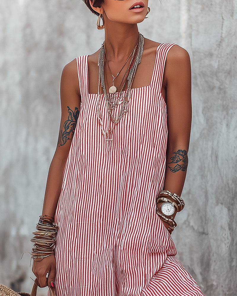 Jumpsuit Brede Band Gestreepte Overalls