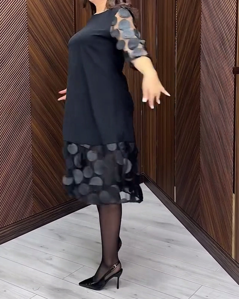 Jurk Gaas Stiksel Modieus Ronde Hals