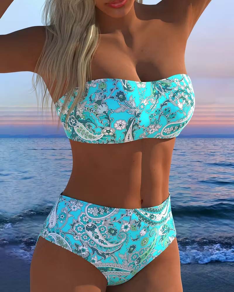 Bikini Cashew Bloemprint Bandeau