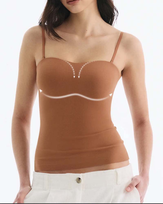 Cami Top Strapless Effen Ingebouwde BH