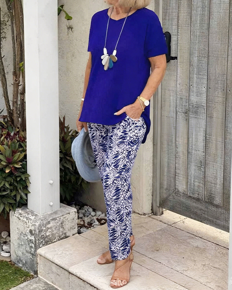Set Effen Kleur Print Casual