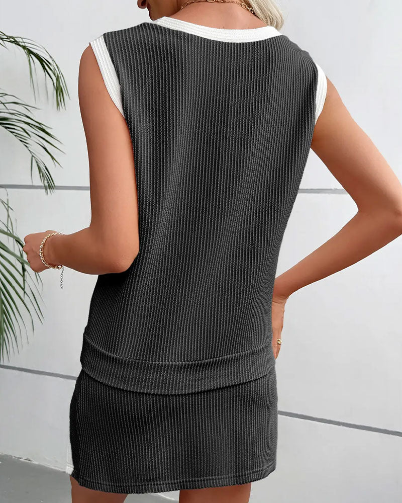 Set Gestreept Gesplitst Anti Doorschijnend Tanktop