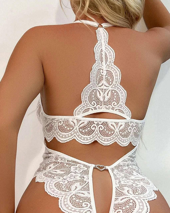 Kanten Sexy Pyjama Met Open Kruis