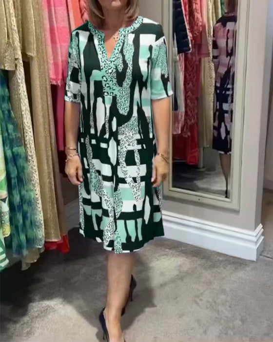 Midi-jurk met luipaardprint voor dames