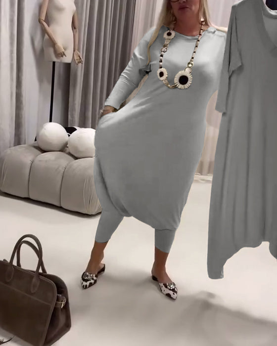 Jumpsuit Effen Kleur Lange Mouwen Casual