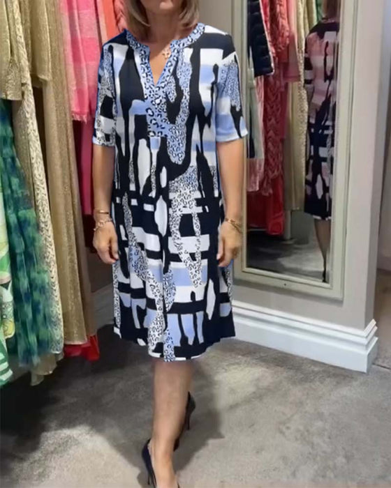 Midi-jurk met luipaardprint voor dames