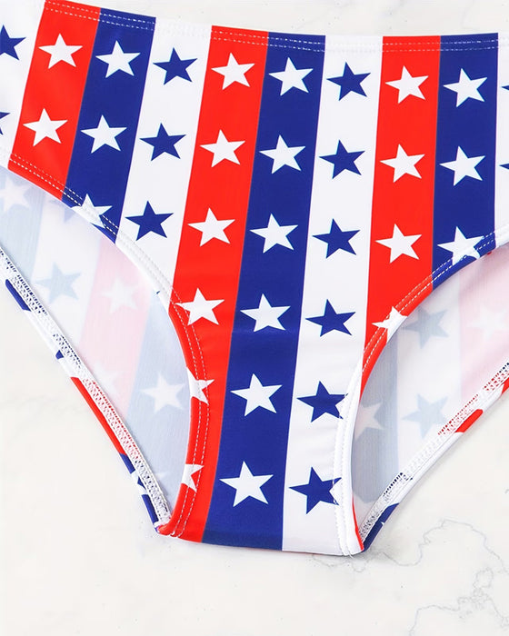 Bikini Sterren En Strepen Print