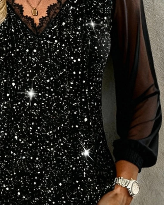 Modieuze Blouse Met Lange Mouwen En V-Hals