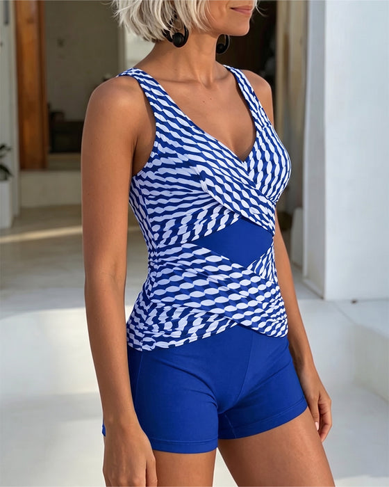 Tankini Geometrische Print Kruisontwerp