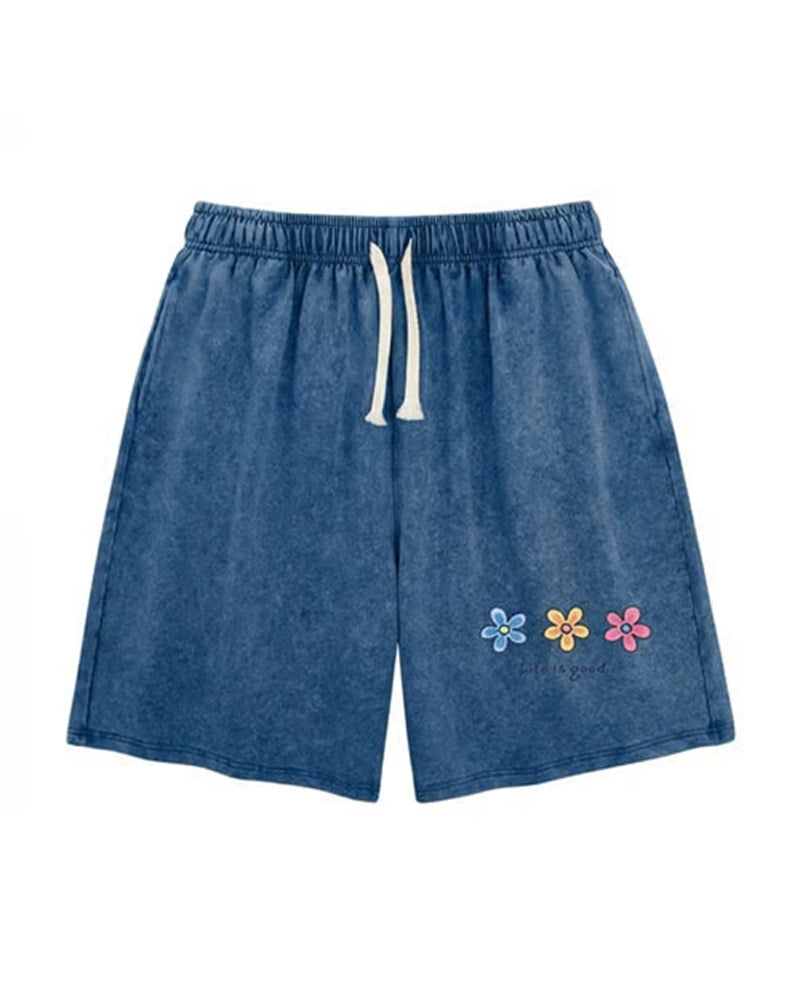 Shorts Bloemenprint Elastisch Koord