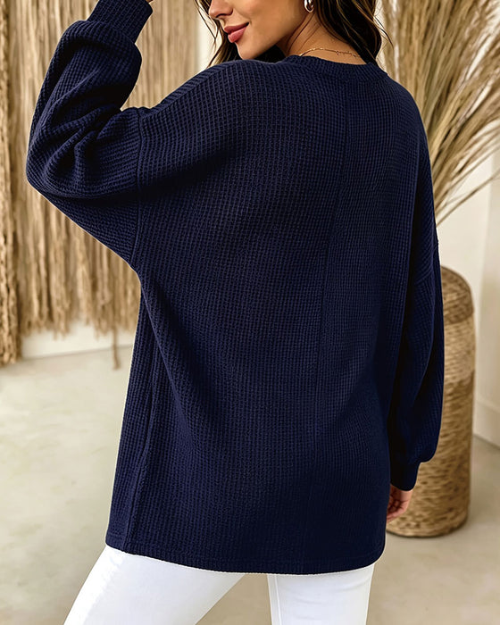 Top Stijlvol Asymmetrisch Knoop Lange Mouw