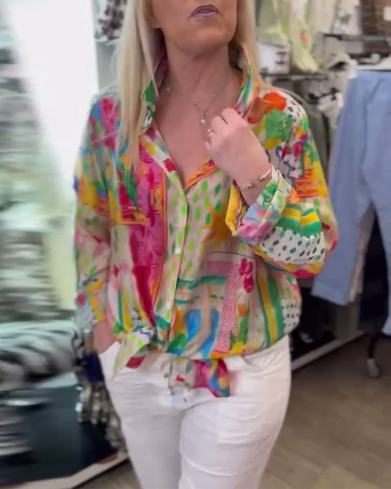 Shirt Kleurrijk Stijlvol Reverkraag