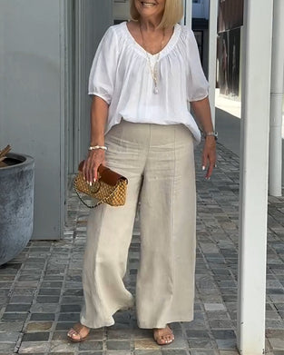 Set V-hals Casual Loungebroek