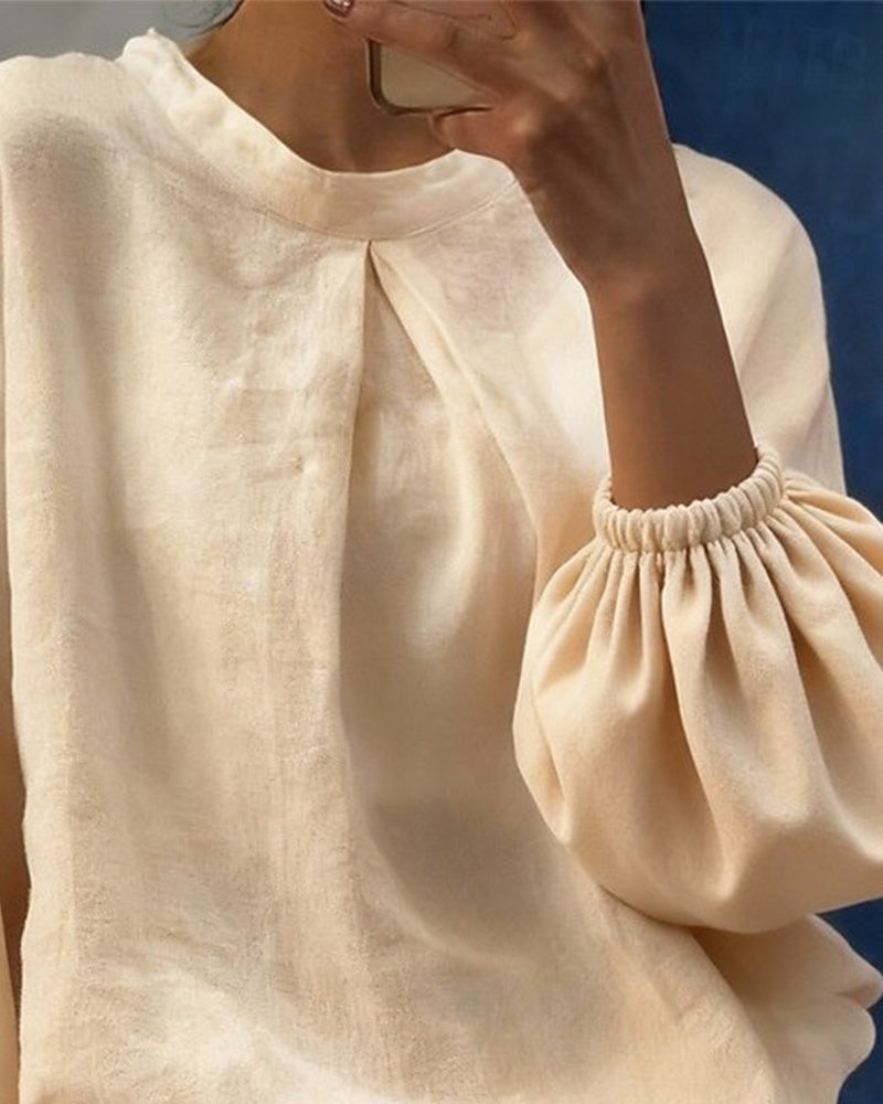 Blouse Pofmouw Katoen Linnen