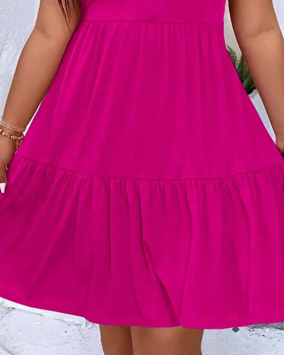 Jurk Dubbele Laag Gelaagd Ruffle Tank