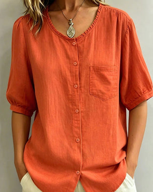 Blouse Ruffle Trim Knoop Zak