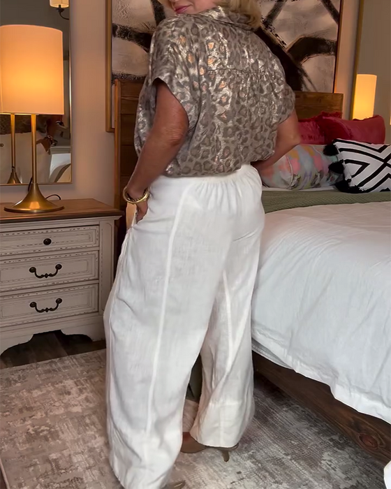 Blouse casual luipaardprint