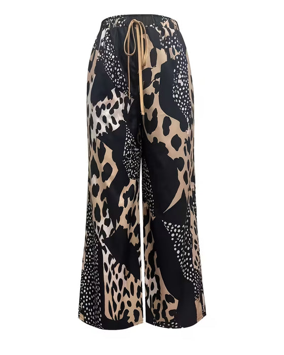 Broek Luipaard Print Polka Dot Wijdbeen