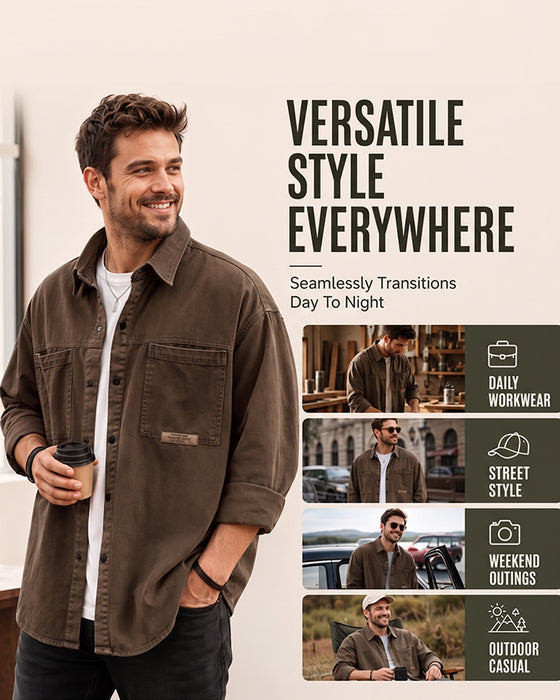 Jas Vintage Revers Zak Verlaagde Schouder