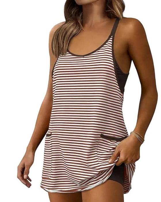 Jumpsuits Gestreept Mouwloos Cami Casual