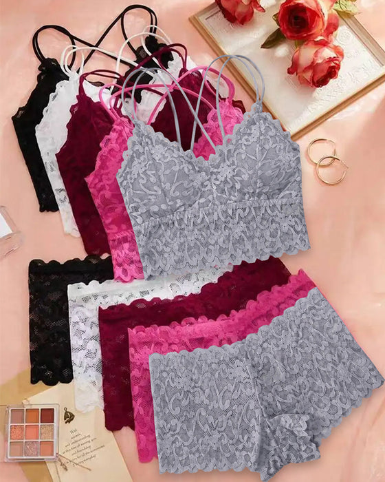 Lingerie Set Kant Uitsnijding Rug