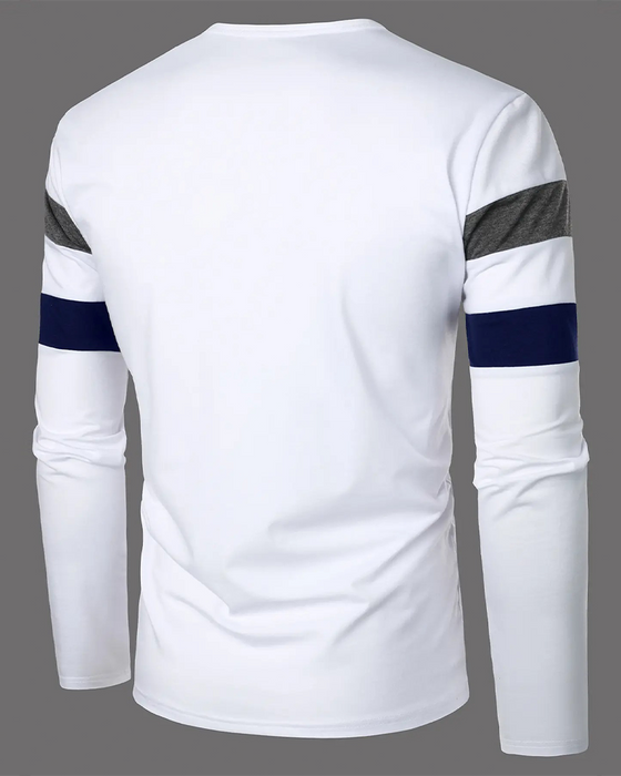 T-Shirt Rondhals Gestreept Lange Mouw Heren