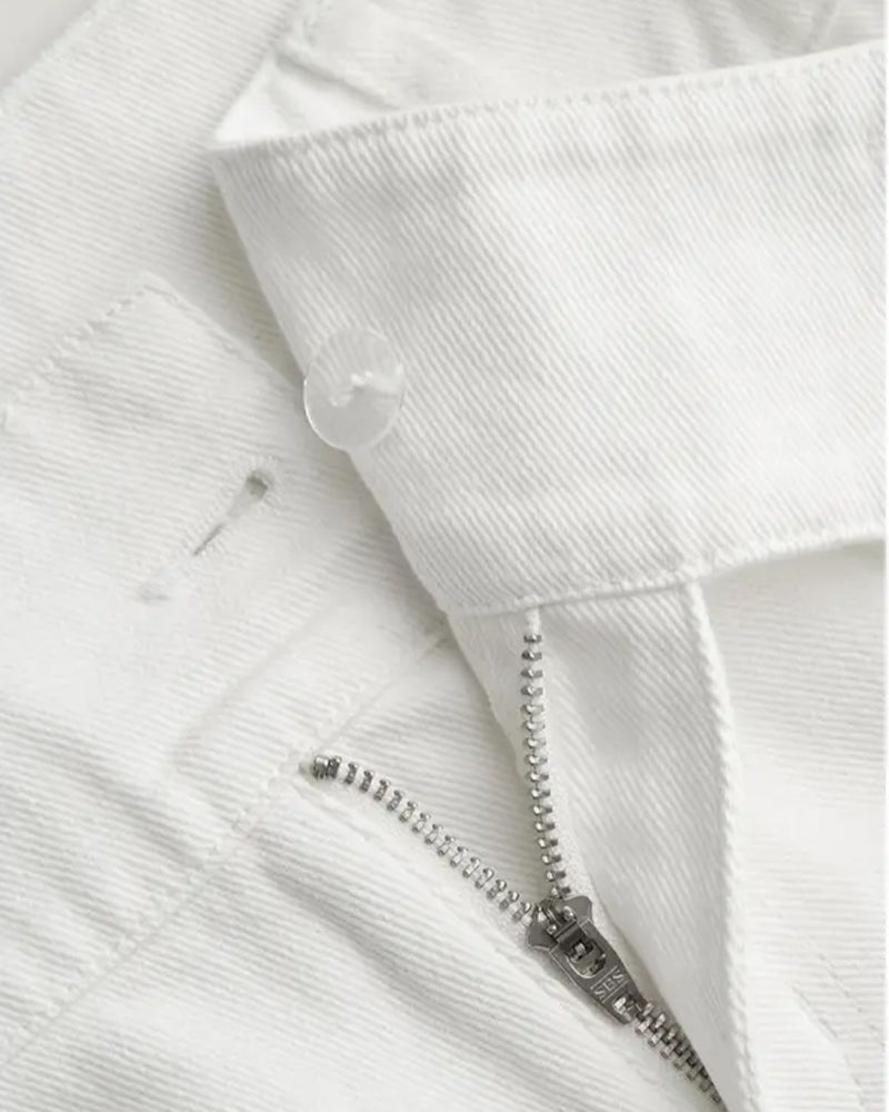 Broek Drie-Knoop Hoge Taille Wijd Been