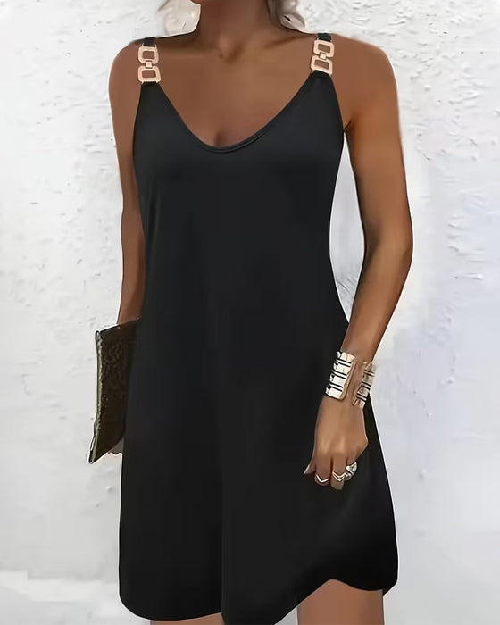 Jurk Casual Effen Kleur Camisole