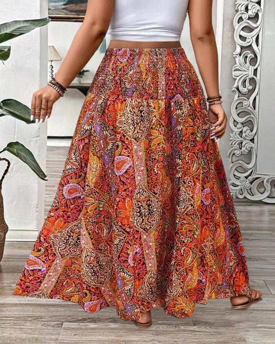 Rok Casual Hoge Taille Met Print