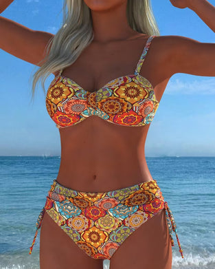 Bikini Vetersluiting Ring Print