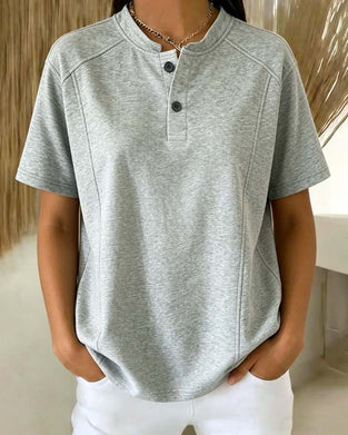 T-Shirt Casual Effen Kleur