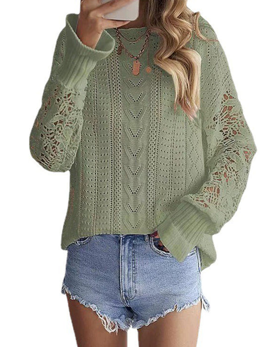 Pullover Effen Kleur Ronde Hals