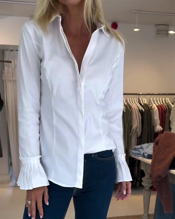 Overhemd Flare Mouw Casual Slag