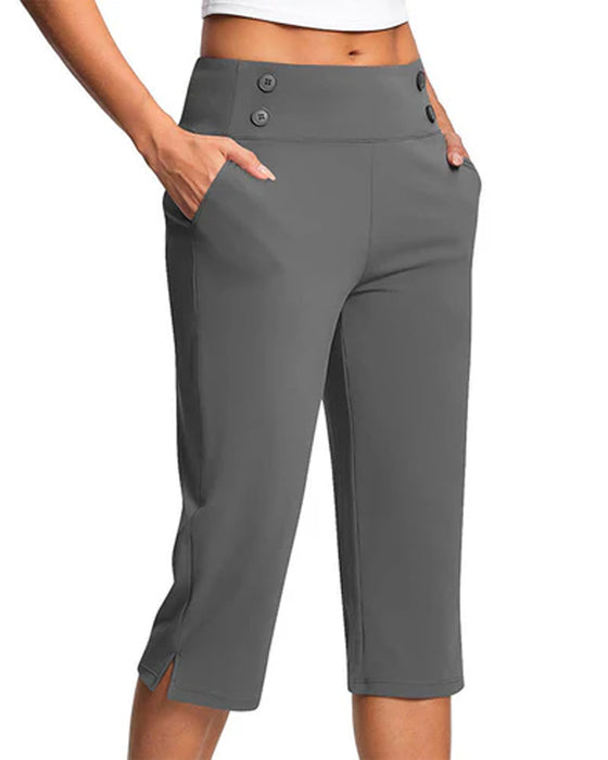 Broek Knoop Taille Gesnoerd Slim Casual