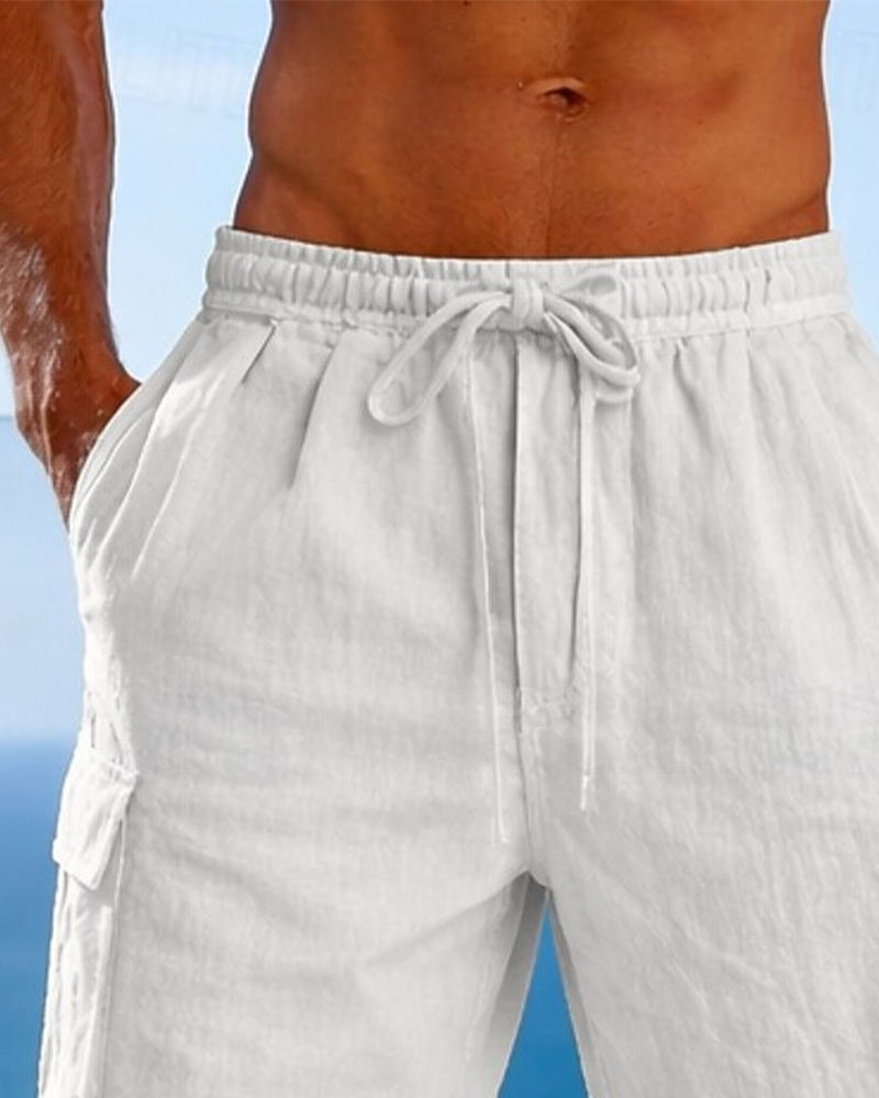 Heren Broek Trekkoord Effen Wijd Pijp