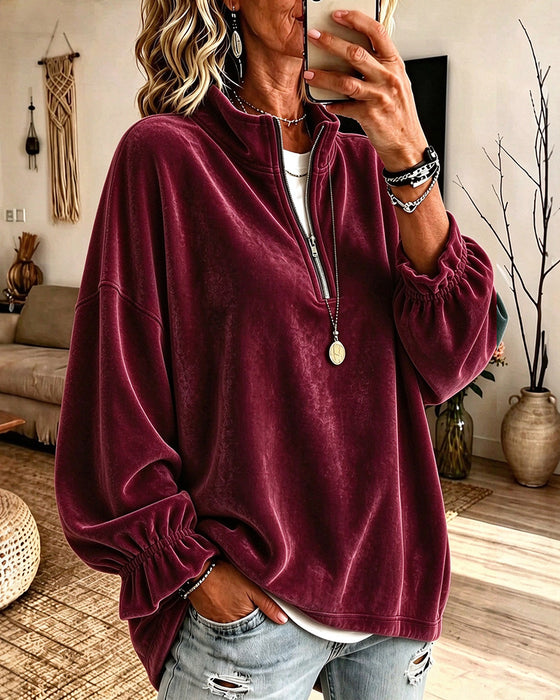 Sweater Opstaande Kraag Rits