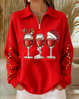 Sweatshirt Reverse Rits Kerststijl