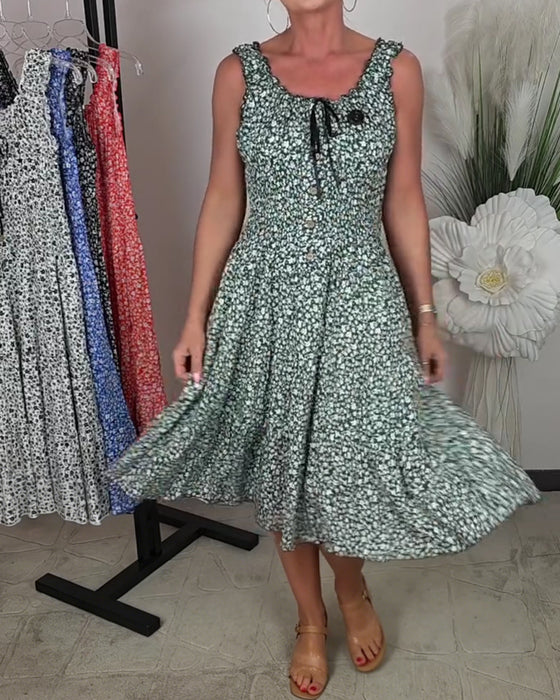 Jurk Bloemig Bungel Vetersluiting Taille