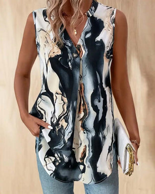 Blouse Inkt Schilderij Print