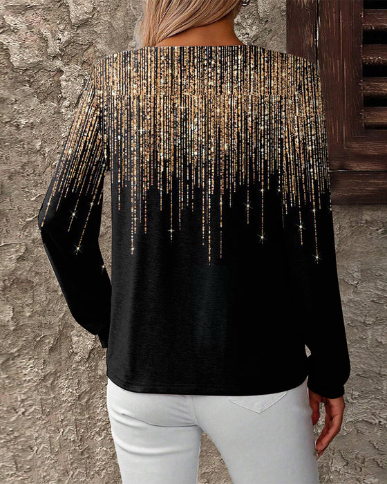 Top V-Hals Bedrukt Slim-Fit