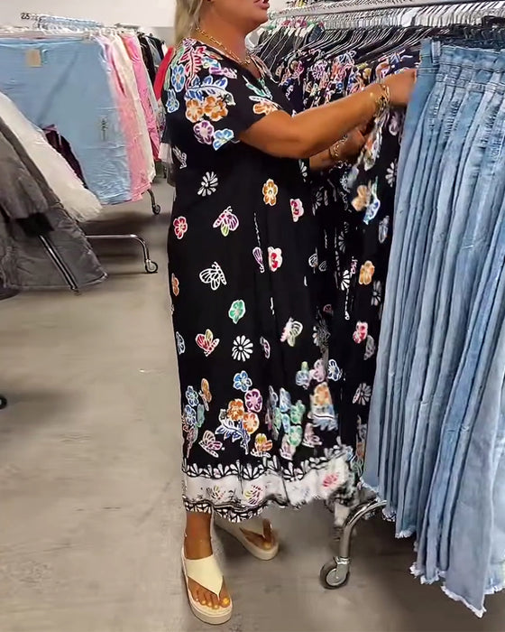 Jurk Oversized Los met Print