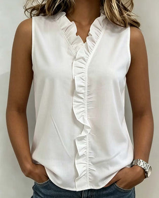 Tank Top Ruffle Mouwloos