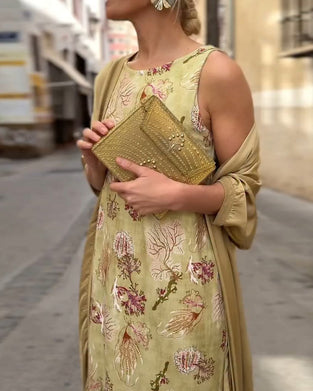 Set Mouwloos Maxi Jurk + Bijpassende Cardigan