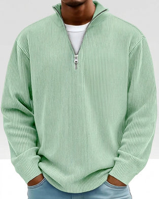 Heren Sweatshirt Rits Kraag Lange Mouw