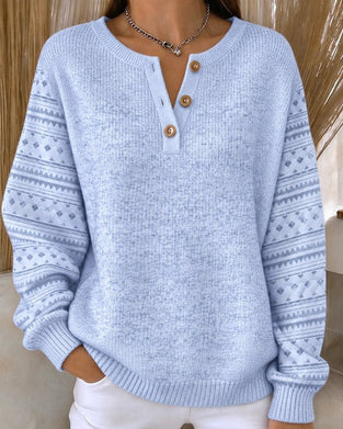Sweatshirt Ronde Hals Geknoopt Gestreept Loose