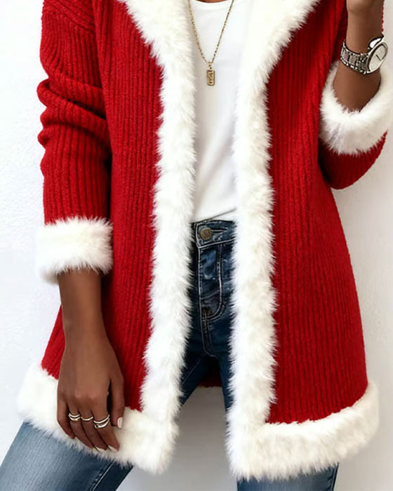 Jas Kerst Rood Pluche Rand