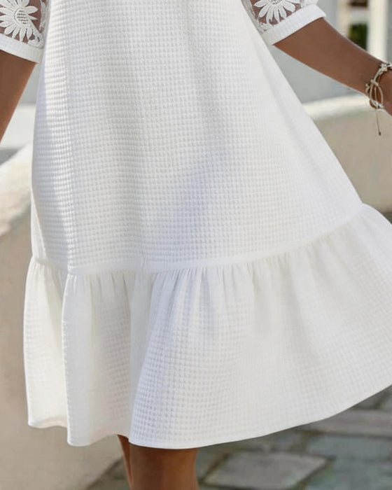 Jurk Daisy Patchwork Wafel