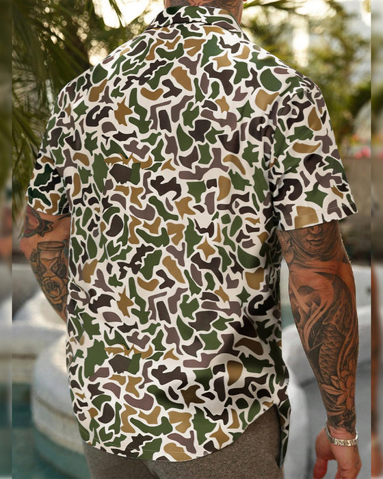Heren Overhemd Casual Met Camouflage