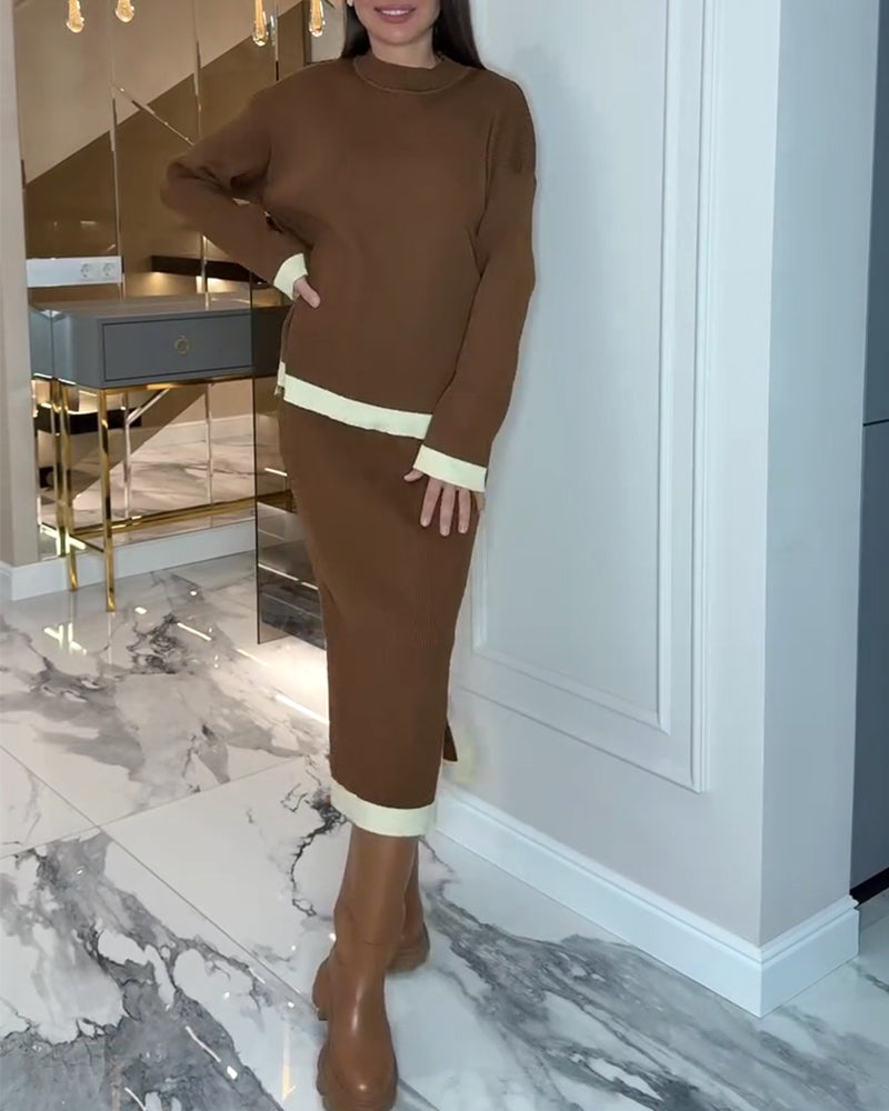 Stijlvol Tweedelig Setje In Colorblock